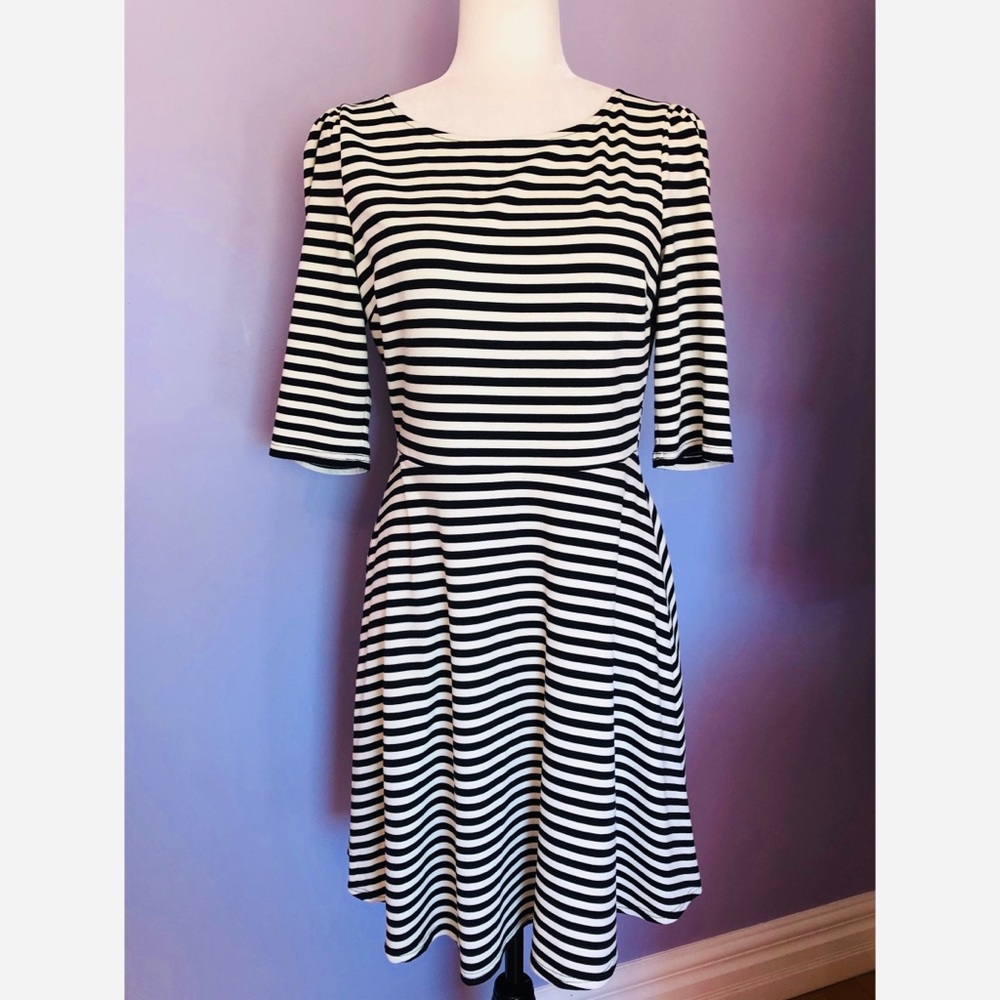 Pixley Stitch Fix Kathy Fit & Flare Striped White
